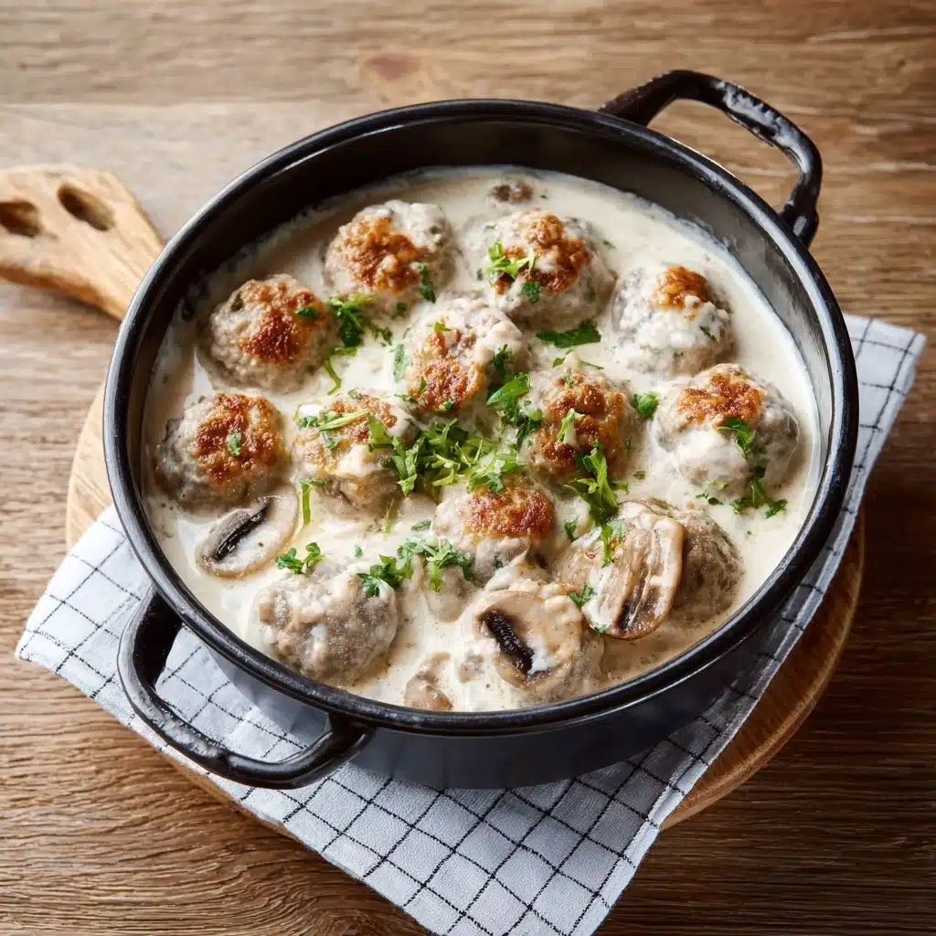 Creamy Mushroom Chicken Meatballs Recipe