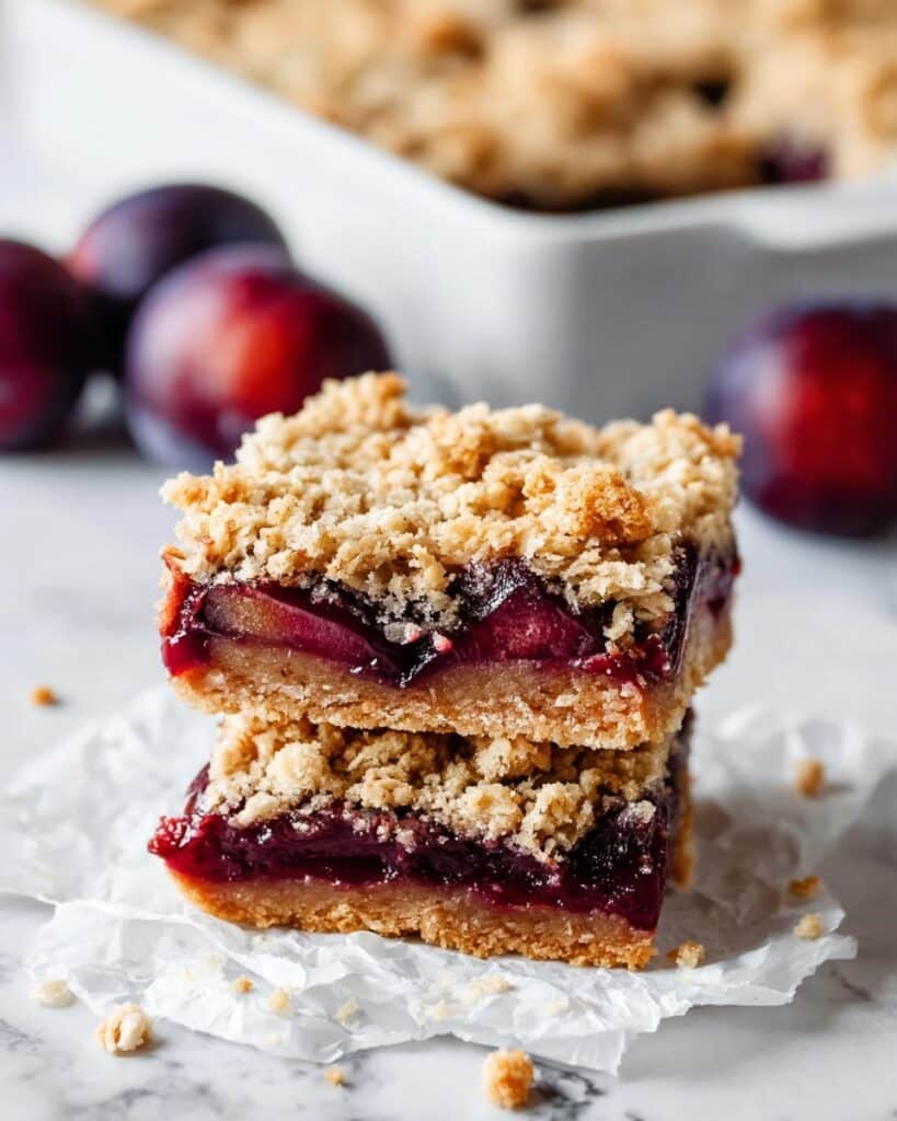Easy Plum Crumble Bars Recipe