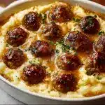 Meatball & Mashed Potato Bake Recipe
