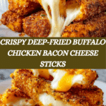 Deep-Fried Buffalo Chicken Bacon Cheese Sticks Recipe