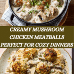 Creamy Mushroom Chicken Meatballs Recipe