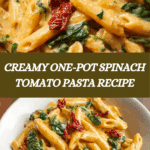 One-Pot Spinach Tomato Pasta Recipe