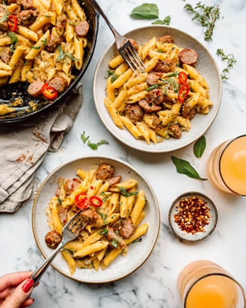 One Pot Creamy Cajun Sausage Pasta Recipe