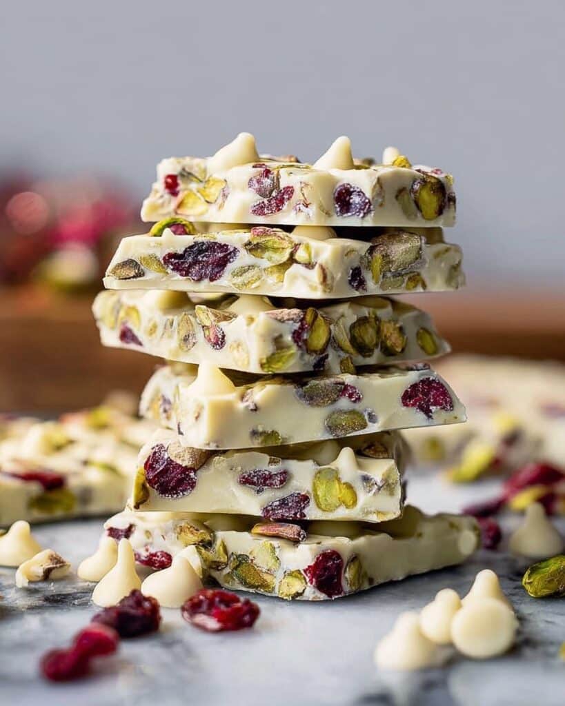 Cranberry Pistachio White Chocolate Bark Recipe