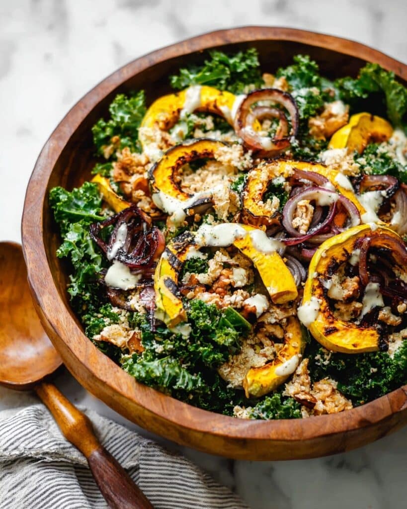 Roasted Squash Salad with Parmesan-Peppercorn Dressing Recipe
