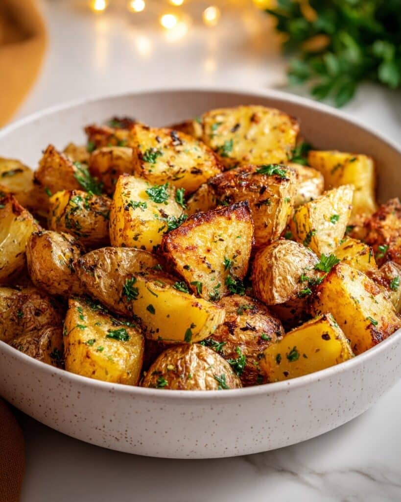 Crispy Garlic Roast Potatoes Recipe
