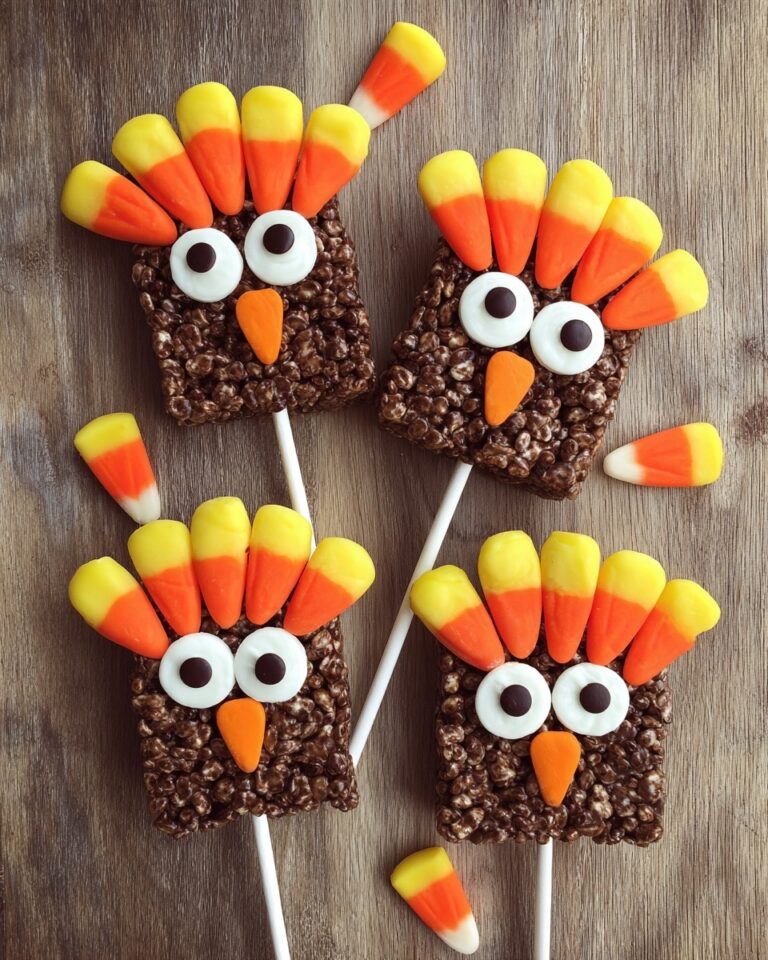 Turkey Rice Krispies Treat Pops for Thanksgiving Recipe