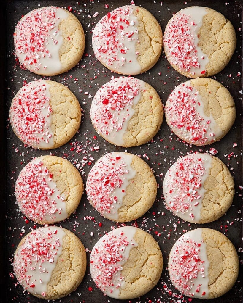 White Chocolate Dipped Peppermint Sugar Cookies Recipe