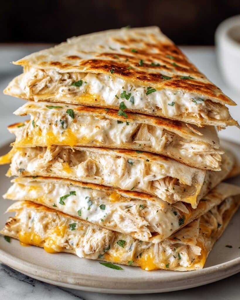 High-Protein Chicken Ranch Quesadilla Recipe