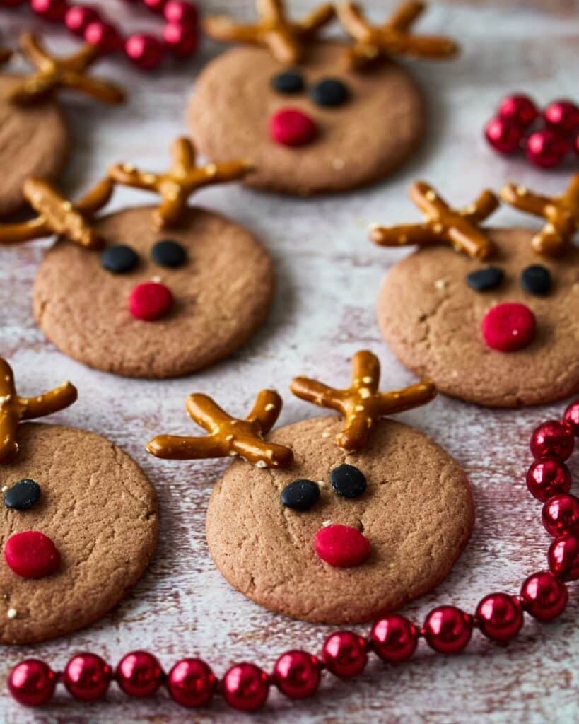 Rudolph Sugar Cookies with Chocolate Frosting and Edible Decorations Recipe