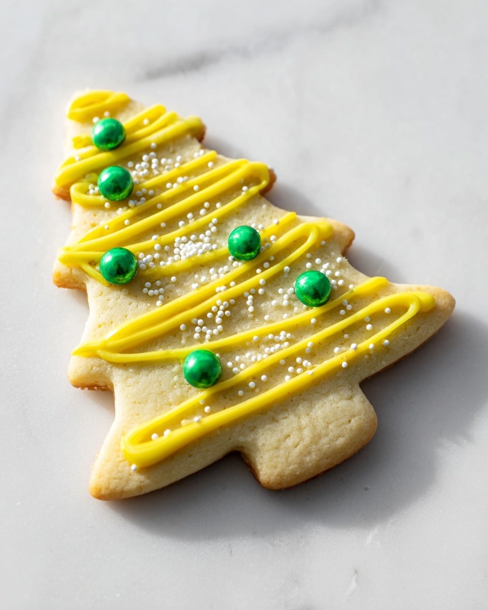 The image shows several green Christmas tree-shaped cookies spread out on crinkled white parchment paper placed over a white marbled surface. Each cookie has a smooth, slightly rough texture and is decorated with a thin zigzag line of white icing across the front surface. There are small clear sugar crystals sprinkled over each cookie, giving a sparkling effect. The cookies are arranged closely but not touching, filling most of the frame evenly. Photo taken with an iphone --ar 4:5 --v 7
