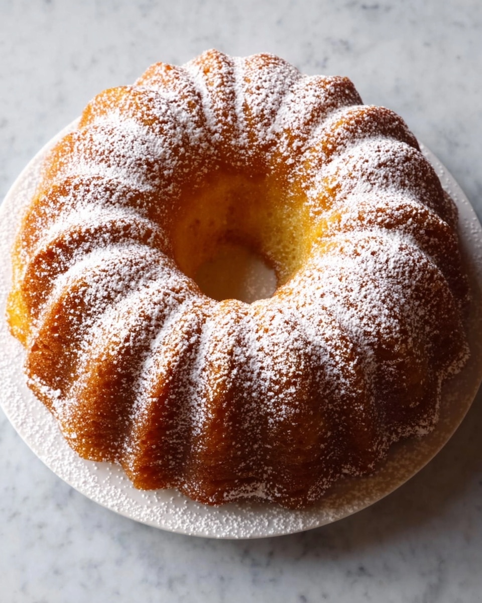 A single slice of a small, round yellow cake with a soft texture sits in the center of a white plate with a brown rim, showing a thick layer of white cream filling in its middle. The cake’s surface is smooth and slightly shiny, with tiny air holes visible in the crumb. Next to the slice on the plate lies a silver fork. In the background, there are two more plates each holding similar slices, blurred wooden cutting boards, and smooth white vases with dried plants, all set on a white marbled texture. Photo taken with an iphone --ar 4:5 --v 7