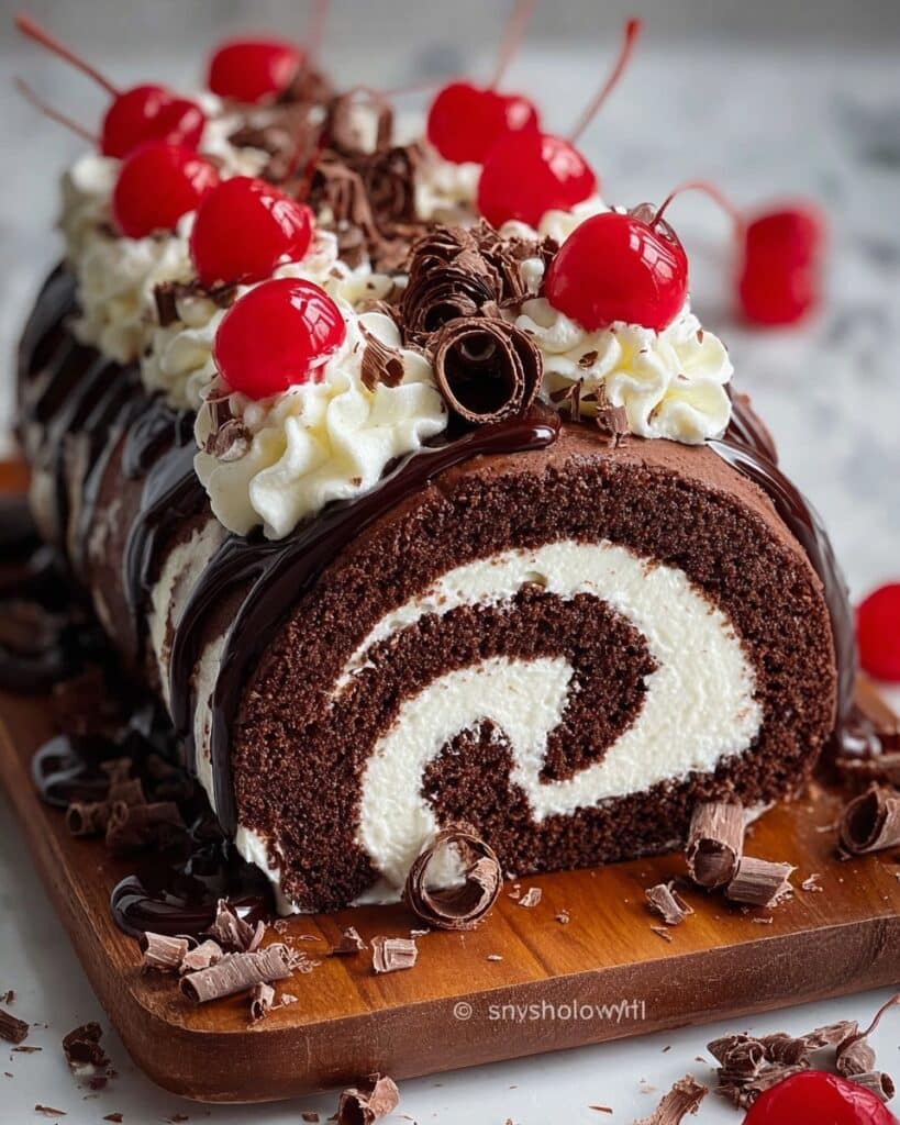 Elegant Black Forest Cake Roll Recipe