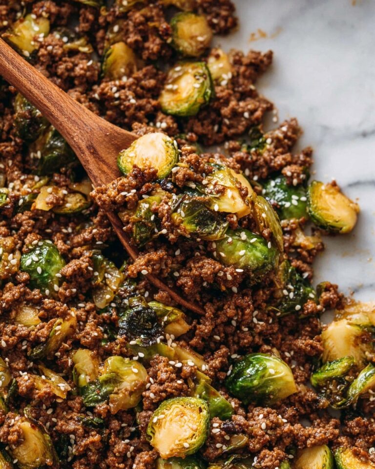 Ground Beef and Brussels Sprouts Stir-Fry with Sweet Chili and Lime Recipe