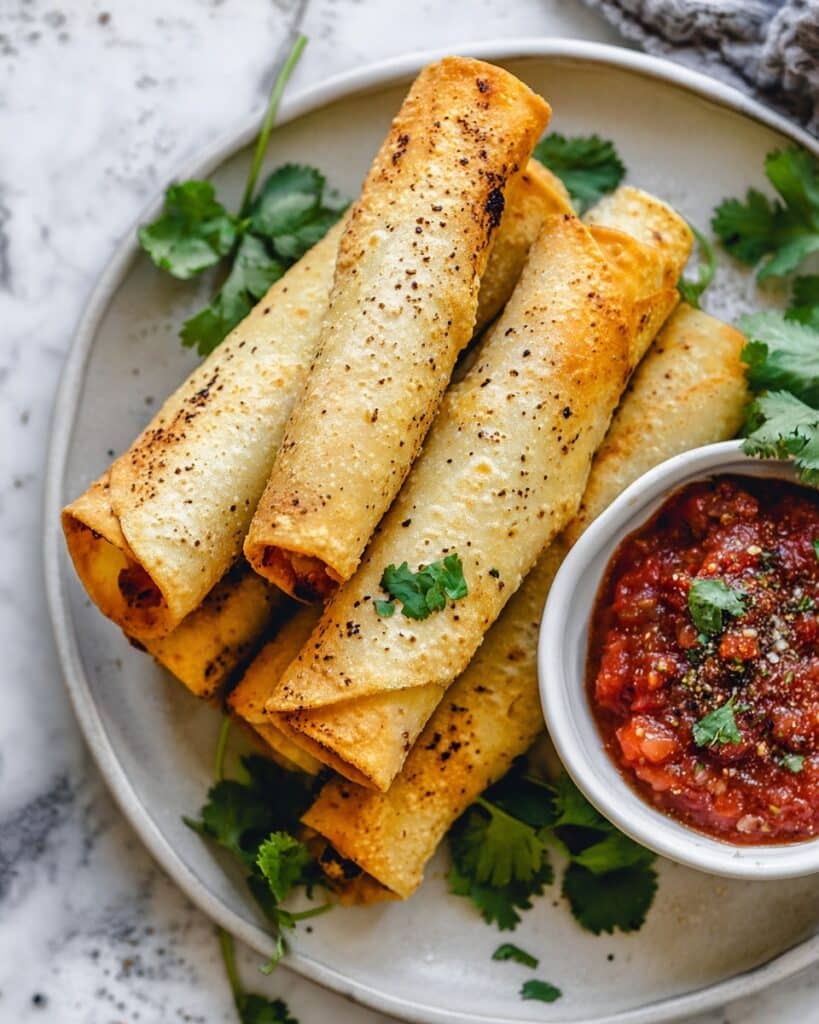 Creamy Chicken Spinach Taquitos Recipe