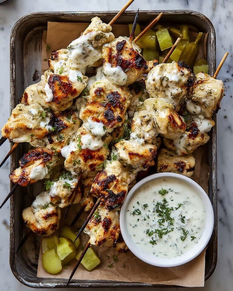 Dill Pickle Ranch Chicken Skewers Recipe