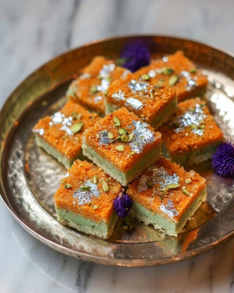 Matcha White Chocolate Motichoor Burfi Recipe