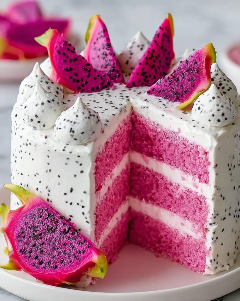Pink Dragon Fruit Layer Cake Recipe