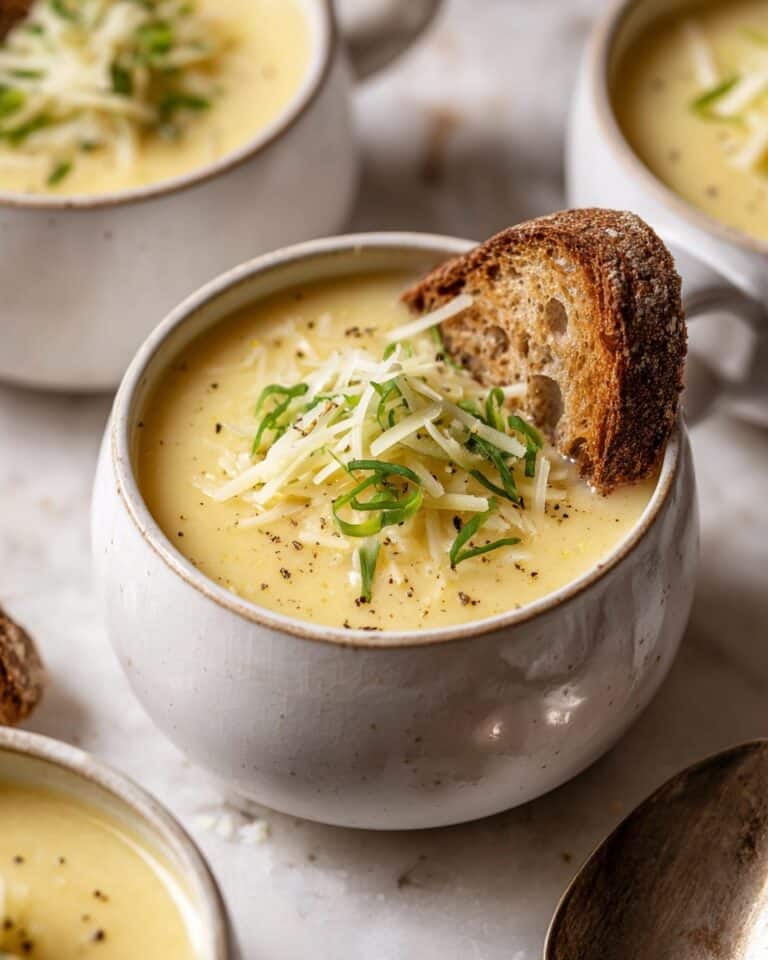 Roasted Garlic Cheddar Cauliflower Soup Recipe