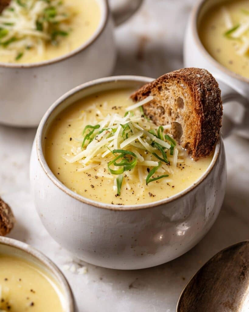 Roasted Garlic Cheddar Cauliflower Soup Recipe