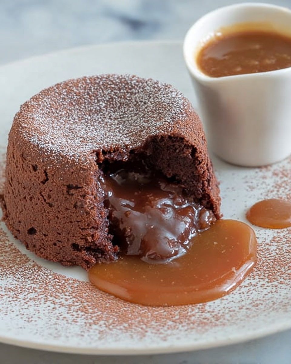 Chocolate Fondant Cake with Frangelico Caramel Sauce Recipe