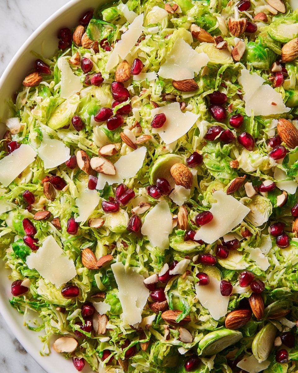 Brussels Sprout Salad with Lemon, Pomegranate, and Toasted Almonds Recipe