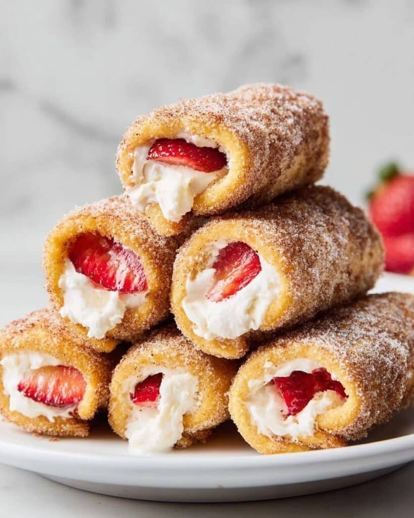 Strawberry and Cream Cheese French Toast Roll-Ups Recipe