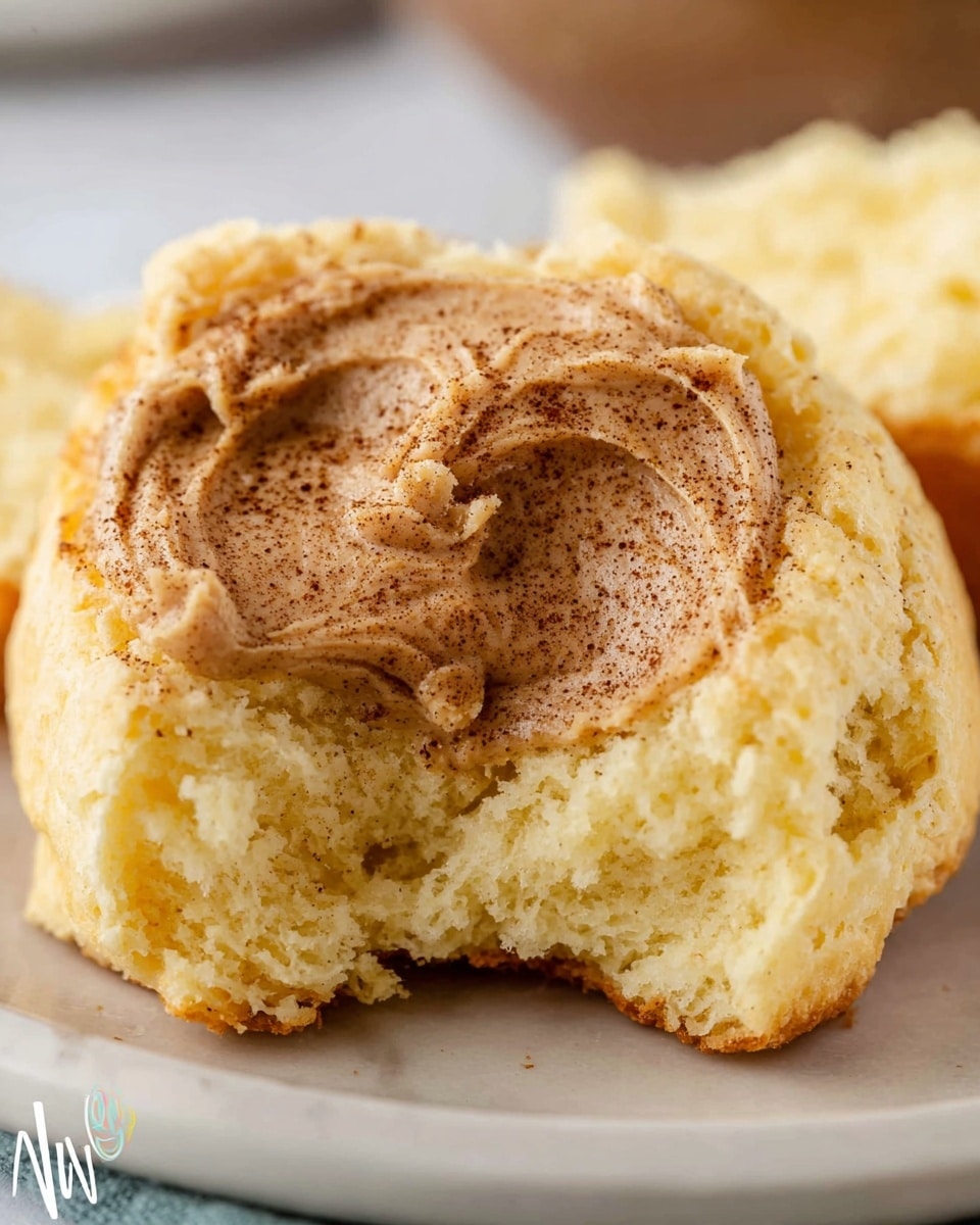 The image shows a white bowl filled with light brown cinnamon butter that has a soft, creamy swirl texture. Surrounding the bowl are several golden-brown square dinner rolls with shiny, smooth tops. One roll is cut open in front, revealing a pale yellow inside, and spread with the cinnamon butter. A silver butter knife with some of the cinnamon butter on it lies next to the bowl. All items rest on a white marbled surface partly covered with crumpled white parchment paper. The lighting highlights the warm tones of the rolls and the soft texture of the cinnamon butter. photo taken with an iphone --ar 4:5 --v 7