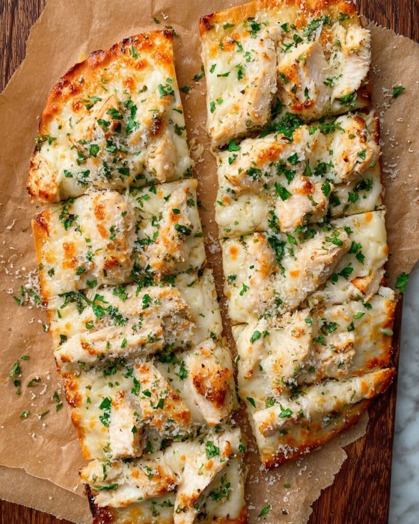 Chicken Alfredo Garlic Bread Recipe