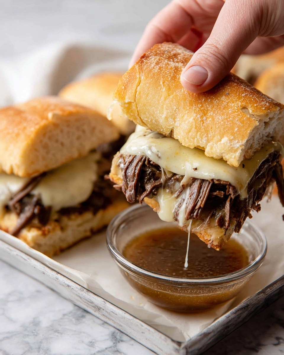 Crockpot French Dip Sandwiches with Provolone Recipe